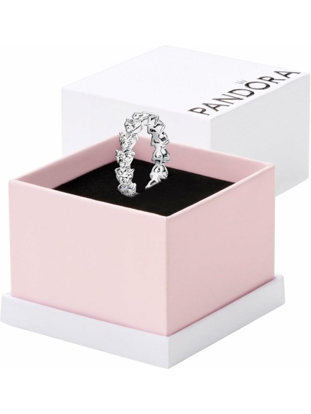 Clear Hearts Band Ring | Elegant Jewelry | Perfect Gift for Her
